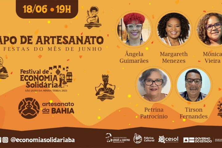 Live Papo de Artesanato é um dos destaque do Festival de Economia Solidária