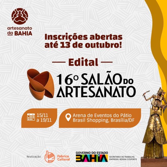 Inscrições abertas para o 16º Salão do Artesanato – Raízes Brasileiras